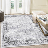 Garvee Area Rug 6x9 Non Slip Washable Low Pile Vintage Distressed Rug for Living Room Dining Room Dorm Room Grey - Gray