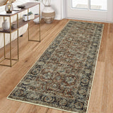 Garvee Washable Runner Rug 2x6 Non Slip Kitchen Rugs Vintage Indoor Entryway Rug 2'x6' Red - Red