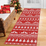 Garvee Christmas Runner Rug Christmas Tree and Deer Boho Hallway Area Rug Xmas Holiday Decorative Throw Rug Runner Machine Washable Floor Carpet for Kitchen Laundry Living Bathroom, 2x8 Feet - Christmas Boho