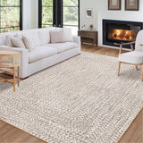 Garvee Printed Braided Beige 3x5 Washable Area Rug Ultra-Thin Low Pile Non Slip Backing Stain Resistant Living Room Bedroom Kids Room - Beige