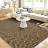 Garvee Large Washable Rug 8x10 Rug Netural Braided Print Rug Low Pile Rug Modern Rug Stain-Resisitant Carpet Non-Slip Accent Rug for Living Room Bedroom Dining Room Nursery Dorm Office,Brown - Brown