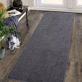Garvee Area Rug 2x6 Modern Runner Rug Indoor Chenille Washable Rug Entryway Runners Boho Vintage Hallway Runner Rug Non-Slip Foldable Long Rug Bedside Laundry Kitchen Thin Rug Runners Dark Grey - Dark Gray