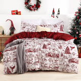 Garvee Christmas Duvet Cover Twin Size - Christmas Holiday Printed Duvet Cover Set for Kids, Soft and Breathable Christmas Decorations Bedding Set (Twin, 68"x90")