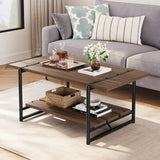 Garvee Living Room Tables mesa de Centro para sala, Large, Walnut Brown - Dark Walnut