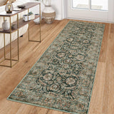 Garvee Washable Runner Rug Vintage Kitchen Rugs Non Slip Soft Low Pile 2'x6' Black - Black