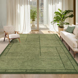 Garvee Washable Indoor Modern 5x7 Area Rug Green Geometric Patchworked Living Room Bedroom Rugs Soft Non Slip Non Shedding Large Minimalist Throw Carpet - Green