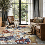 Garvee Abstract Washable Area Rug 5x7 Non Slip Backing Soft Ultra Thin Modern Colorful for Bedroom Living Room Dining Room Office - Colorful
