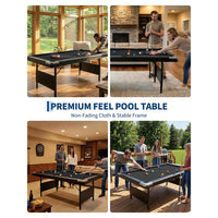 Garvee 7 ft Portable Folding Pool Table With Full Billiard Set For Family Game Room, Space-Saving Design, Premium Felt, Durable MDF Construction