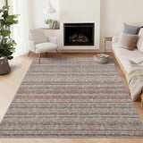 Garvee Striped Washable Rugs for Living Room 5x7 Stain Resistant Area Rug for Bedroom Large Soft Floor Carpet Non Slip Modern Transitional Rug for Dining Room Laundry Kid Room, Camel - Camel