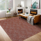 Garvee Washable Rug 5X7 Solid Contemporary Farmhouse Brick Red Rug Stain Resistant Indoor Floor Rug Non Slip Rug Low Pile Bedroom Rug for Nursery Room Dining Room Office, Brick Red - Red