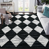 Garvee Washable Rugs Black & White 8x10 Area Rug Checkered Rug Soft Modern Trellis Rug Living Room Rugs Large Rug Non-Slip Easy Clean Bedroom Rug Floor Carpet Mat for Dining Room Farmhouse Office Rug - Black & White
