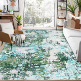 Garvee Modern Abstract Washable 4x6 Area Rugs Non Slip Soft Rug Low Pile Stain Resistance Dining Room Mat Carpet Colorful Throw Rug for Nursery Office Entrance - Green Multi