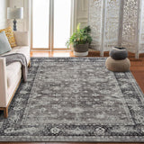 Garvee Vintage Washable Area Rug Non Slip Non Shedding Floral Soft Throw Rug for Bedroom Living Room Gray 6 ft x 9 ft - Gray