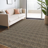 Garvee 8x10 Area Rug Modern Solid Washable Rug Contemporary Braided Print Living Room Rug Soft Non Slip Farmhouse Rug Indoor Low Pile Non-Shedding Woven Textured Throw Rugs for Bedroom Office Brown - Camel