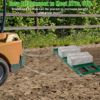 Garvee 6FT Drag Harrow Driveway Grader, Heavy Duty Power Rake w/ 6 Ft Chain, Tow Behind Lawn Rake for Atv, Utv, Tractor, Mower, Land Leveler for Gravel, Sand, Soil, Hay