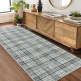 Garvee Plaid Green 2x8 Runner Rug Washable Rugs for Entryway Kitchen Distressed Checkered Rug for Living Room Bedroom Modern Office Carpet Low Pile Neutral Soft Nursery Rug Farmhouse Floor Cover - Green