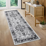 Garvee Vintage Runner Rug 2x6 Washable Non Slip Kitchen Rug Oriental Tribal Entryway Rug 2'x6' Black - Black