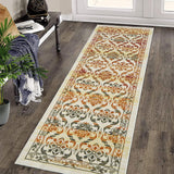 Garvee Vintage Rugs 2x8 Washable Rug Boho Distressed Accent Rug Oriental Floral Runner Rug Low Pile Non-Shedding Thin Floor Carpet Non-Slip Entryway Rug Living Room Runners for Home Floor Decor Multi - Colorful