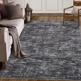 Garvee Solid Dark Grey 9x12 Living Room Area Rug Solid Color Rug, Soft Large Bedroom Rug Washable Rug, Low Pile Stain Resistant Area Rug for Dining Room, Modern Area Rug for Under Table Home Office Decor - Dark Gray