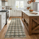 Garvee Tartan Plaid Washable Runner Rug 2x10 Entryway Rug Non Slip Kitchen Rugs Indoor Soft Bath Rugs Low Pile Stain Resistant Carpet, Green & Coffee - Green & Coffee