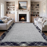 Garvee 8x10 Area Rugs Washable Non-Slip Rugs for Living Room , Modern Soft Low Pile Carpet, Thin Contemporary Accent Throw Rug, Indoor Non-Shedding Design, and Floor Decoration Mat, Grey - Gray