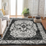 Garvee Short Pile Area Rugs Vintage Large Non Slip Carpet for Living Room Bedroom Dining Room Kitchen 10x13ft - Black