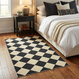 Garvee 3x5 Checkered Rug Black Neutral, Modern Geometric Plaid Non Slip Washable Entryway Rug for Bedroom, Kids Room, Office, Dining Room, Black & Coffee - Black & Coffee