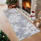Garvee Christmas Washable Runner Rug Snowflake Kitchen Runner Rug Non Slip 2'x8' Grey - Snowflake|Gray