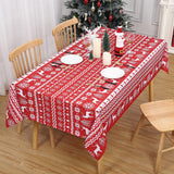 Garvee Christmas Tablecloth Rectangle Boho Style Tablecloth Table Cloths for Parties Waterproof Christmas Tree and Deer Pattern Rectangle Table Cover for Picnic Kitchen, 60 x 120 Inch, Red - Red
