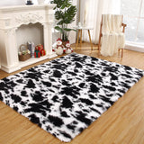 Garvee 4x6 Rug Shag Rug for Living Room Shaggy Rug Kids Rug Plush Rug Cow Printed Carpet Bedroom Fluffy Rug Bedside Rug Soft Rug Non Skid Rug Modern Area Rug Large, Black/White - Black & White