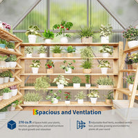 Garvee Heavy Duty 6x4 FT Walk-In Aluminum Greenhouse with Polycarbonate Panels – UV Protection, Roof Ventilation, Easy Assembly, Ideal for Home Gardeners and Vegetables – Silver