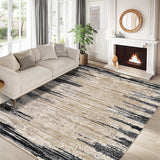 Garvee Living Room Rug Brown/Black 10x13 Modern Abstract Washable Large Area Rug with Non-Slip Backing - Brown/Black