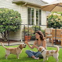 Garvee Outdoor Dog Playpen, 40"H Heavy Duty Metal Pet Exercise Pen, Metal Dog Fence with Gate, Pet Fence for Large/Small Dogs, Portable Dog Fence for RV Camping, Yard, Garden, 8 Panels