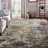 Garvee Washable Rug 5x7 Modern Abstract Machine Washable Area Rugs Anti Slip Backing Washable Rugs for Living Room, Bedroom, Home Decor,Blue - Navy/Taupe