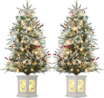Garvee 3 FT Christmas Tree, Pre-Lit Christmas Tree with 78 LED Lights, Battery-Powered，Artificial Christmas Tree with Illuminated Base, Ideal Decor for Christmas Celebrations