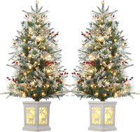 Garvee 3 FT Christmas Tree, Pre-Lit Christmas Tree with 78 LED Lights, Battery-Powered，Artificial Christmas Tree with Illuminated Base, Ideal Decor for Christmas Celebrations