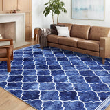 Garvee Rugs for Living Room 10x13 Area Rug Washable Non Slip Modern Navy - Navy Blue
