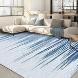 Garvee Washable 9x12 Modern Geometric Rug - Non-Slip, Soft Polyester - Stain Resistant, Versatile for Living Room, Bedroom, Office - Blue