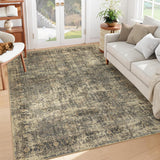 Garvee Area Rugs 5x7, Machine Washable Rugs for Living Room, Non-Slip Vintage Retro Rug, Low Pile Lightweight Chenille Print Rug for Bedroom Dining Room Home Office (Green) - Green