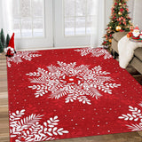 Garvee Christmas Snowflake Area Rug 6x9 Washable Non-Slip Non-Shedding Soft Low Pile Red for Living Room Bedroom Kitchen Dining Office - Red