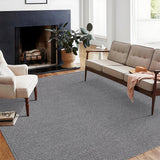 Garvee Large Area Rug 10x13 Washable Rugs Solid Textured Area Rug for Living Room Low Pile Thin Rugs for Bedroom Non Shedding Soft Rug Modern Grey Indoor Floor Carpet Rugs for Home Decor - Gray