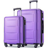 Garvee 2 Piece Luggage Set With TSA Lock Lightweight Expandable Suitcase For Travel Business 20"+28" Purple