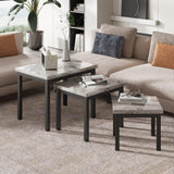 Garvee Marble Nesting Table Set of 3 for Small Spaces, Living Room