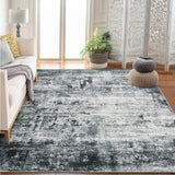 Garvee 6 ft x 9 ft Washable Area Rug, Non Slip Abstract Rug, Soft Faux Wool, Low Pile, Grey for Living Room Bedroom Dining Room - Gray