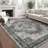 Garvee Traditional Home Decor Green Bedroom 10x13 Large Area Rug Non Slip Low Pile Easy to Clean - Green