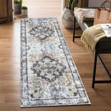 Garvee Area Rug 2x6 Washable Hallway Runner Rug Non-Slip Entryway Laundry Rug Runner Non Shedding Floor Carpet Vintage Rugs for Hallway Bedroom Kitchen Bathroom, Grey/Tan - Gray/Tan