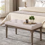 Garvee Button-Tufted Entryway Bedroom Dining Bench-Upholstered Bench for Bedroom End of Bed, Wood Vanity Piano Shoe Bench, Ottoman Bench for Living Room Kitchen Hallway,Easy Assemble,Beige - 