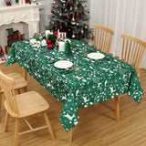 Garvee Green and White Tablecloth Christmas Table Cloths Spill Proof Anti-Wrinkle Polyester Xmas Table Cloth for Kitchen Parties Holiday Dinner Tabletop, Rectangle/Oblong, 60"x 120" - Green