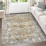 Garvee 9x12 Area Rugs for Living Room, Rug for Bedroom, Contemporary Machine Washable Rug, Large Stain Resistant Carpet for Dining Room Playroom Home Office, Pet & Kids Friendly(Brown) - Taupe
