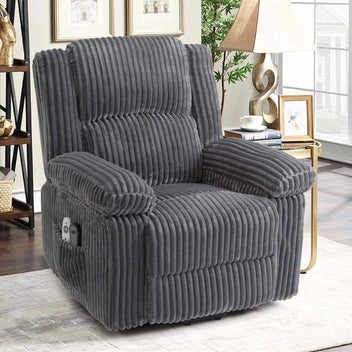 Garvee Power Lift Recliner Chair - Heat and Massage, Electric Lift Plush Recliner with Soft Padded Seat, Back Support & Armrests , Designed for the Elderly and People with Mobility Impaired, Dark Gray